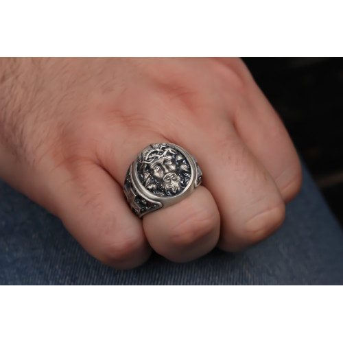 Glorria 925k Sterling Silver Jesus Christ Ring Glorria 925k Sterling Silver Jesus Christ Ring