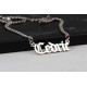 Glorria 925k Sterling Silver Men Personalized Gothic Name Gourmet Chain Sterling Silver Necklace
