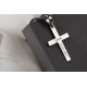 Glorria 925k Sterling Silver Men Personalized Name Cross Sterling Silver Necklace