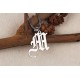 Glorria 925k Sterling Silver Men Personalized Gothic Letter Sterling Silver Necklace