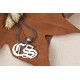 Glorria 925k Sterling Silver Men Personalized Gothic Double Letter Sterling Silver Necklace