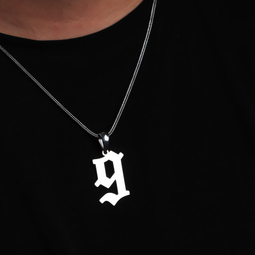 Glorria 925k Sterling Silver Men Personalized Numeral Silver Necklace