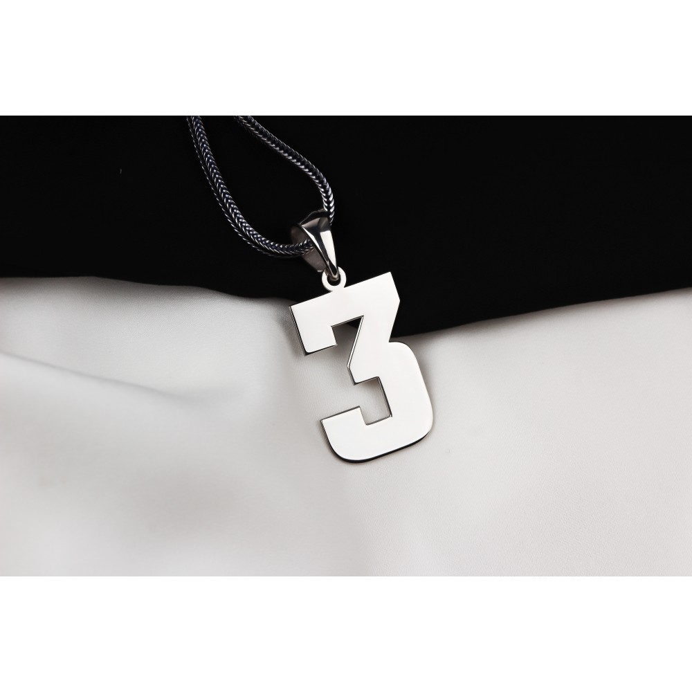 Glorria 925k Sterling Silver Men Personalized Numeral Silver Necklace