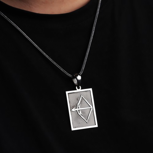 Glorria 925k Sterling Silver Men Horoscope Silver Necklace