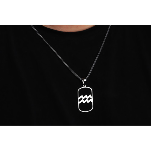 Glorria 925k Sterling Silver Men Horoscope Silver Necklace