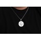 Glorria 925k Sterling Silver Men Compass Silver Necklace