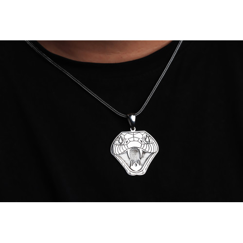 Glorria 925k Sterling Silver Men Snake Silver Necklace