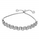 Glorria 925k Sterling Silver Baget Pave Waterway Bracelet