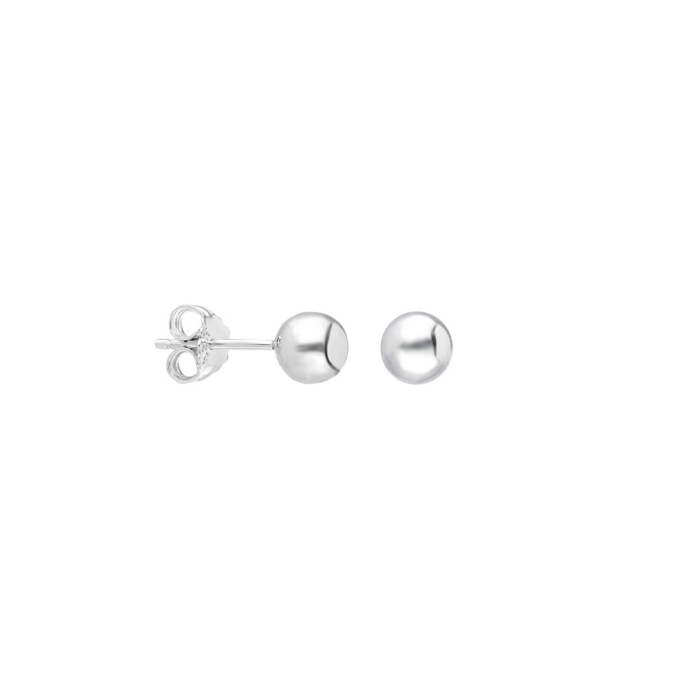 Glorria 925k Sterling Silver 4 mm Ball Earring