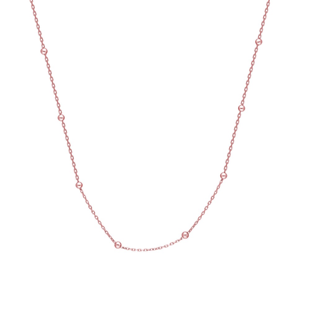 Glorria 925k Sterling Silver Rose Ball Chain