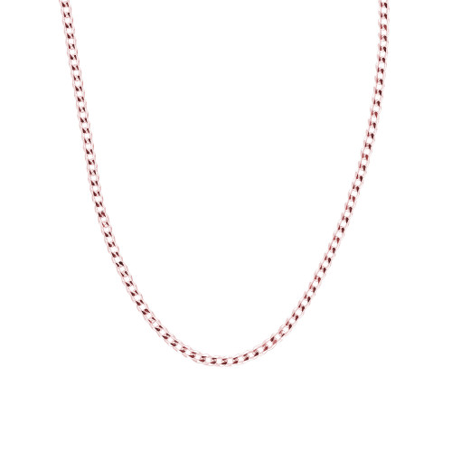 Glorria 925k Sterling Silver Rose Curb Chain