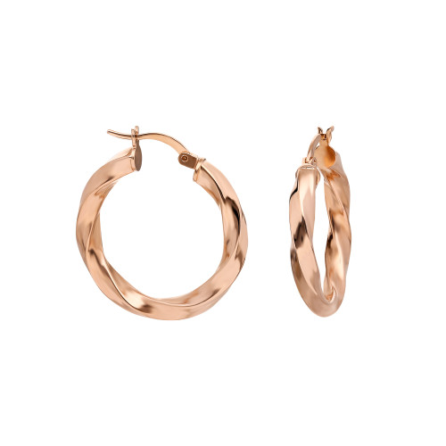 Glorria 925k Sterling Silver 2 cm Twisted Circle Earring Glorria 925k Sterling Silver 2 cm Twisted Circle Earring