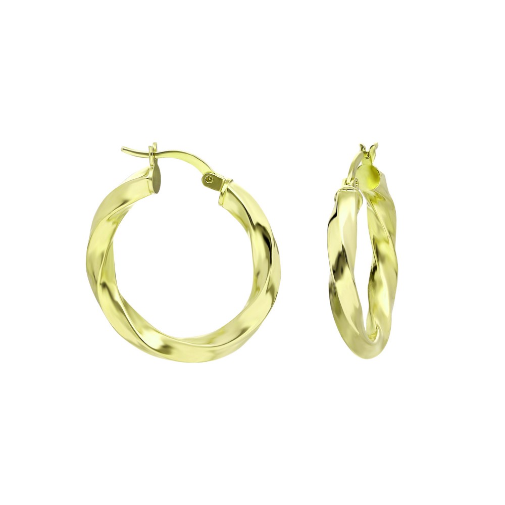 Glorria 925k Sterling Silver 2 cm Twisted Circle Earring