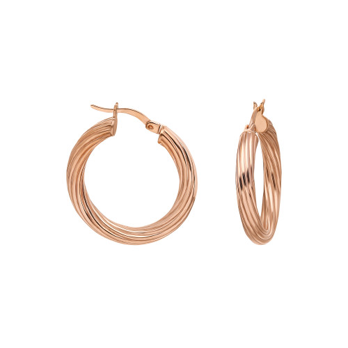 Glorria 925k Sterling Silver 2 cm Twisted Circle Earring Glorria 925k Sterling Silver 2 cm Twisted Circle Earring