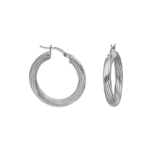 Glorria 925k Sterling Silver 2 cm Twisted Circle Earring Glorria 925k Sterling Silver 2 cm Twisted Circle Earring