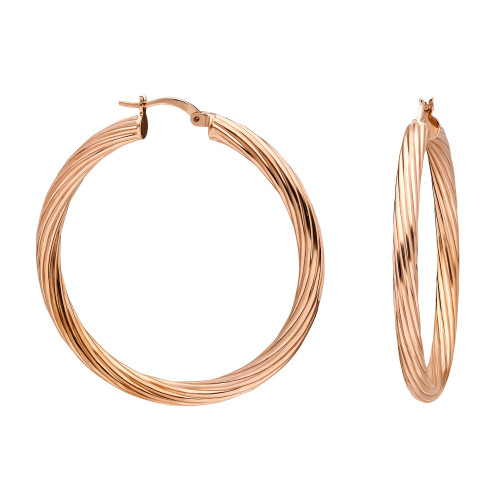 Glorria 925k Sterling Silver 4 cm Twisted Circle Earring Glorria 925k Sterling Silver 4 cm Twisted Circle Earring