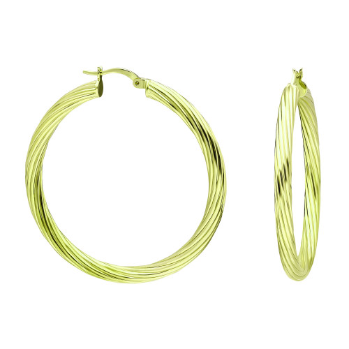 Glorria 925k Sterling Silver 4 cm Twisted Circle Earring Glorria 925k Sterling Silver 4 cm Twisted Circle Earring