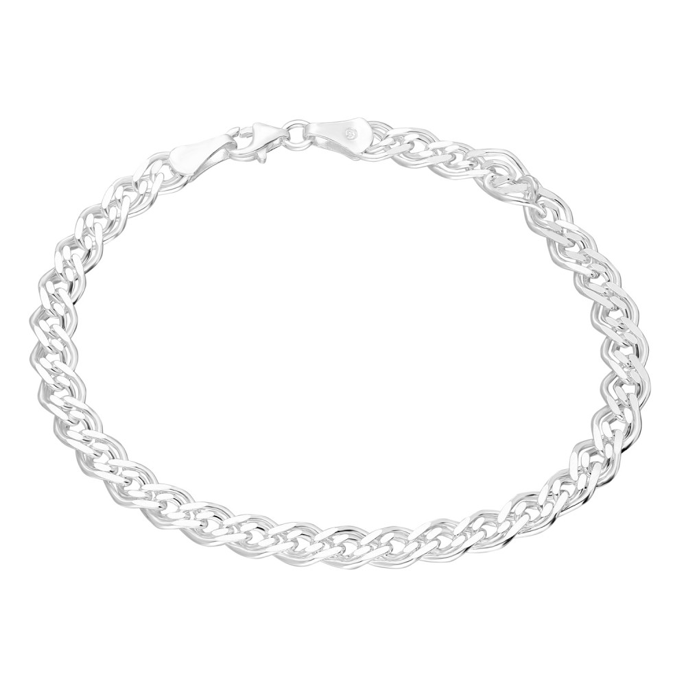 Glorria 925k Sterling Silver Bar Chain Bracelet