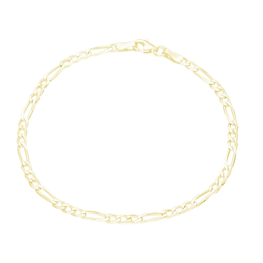Glorria 925k Sterling Silver Yellow Figaro Chain Bracelet