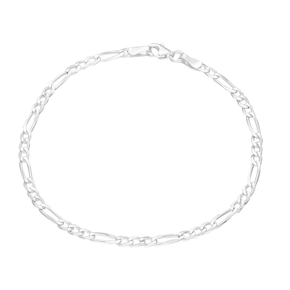 Glorria 925k Sterling Silver Figaro Chain Bracelet