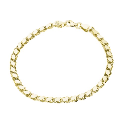 Glorria 925k Sterling Silver Yellow Scaled Chain Bracelet Glorria 925k Sterling Silver Yellow Scaled Chain Bracelet