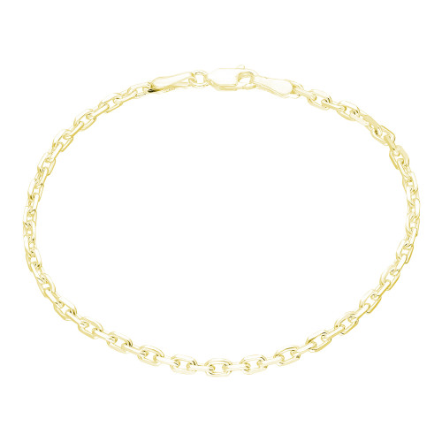 Glorria 925k Sterling Silver Yellow Forsa Chain Bracelet