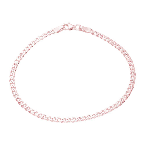 Glorria 925k Sterling Silver Rose Curb Chain Bracelet Glorria 925k Sterling Silver Rose Curb Chain Bracelet