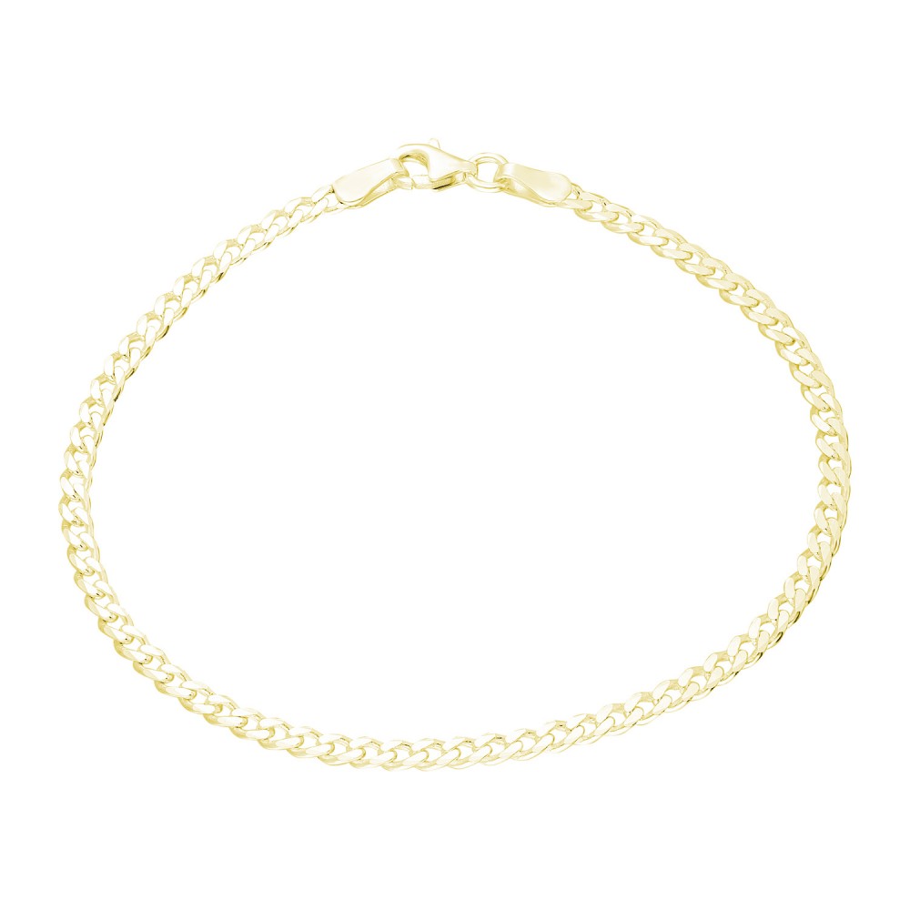 Glorria 925k Sterling Silver Yellow Curb Chain Bracelet