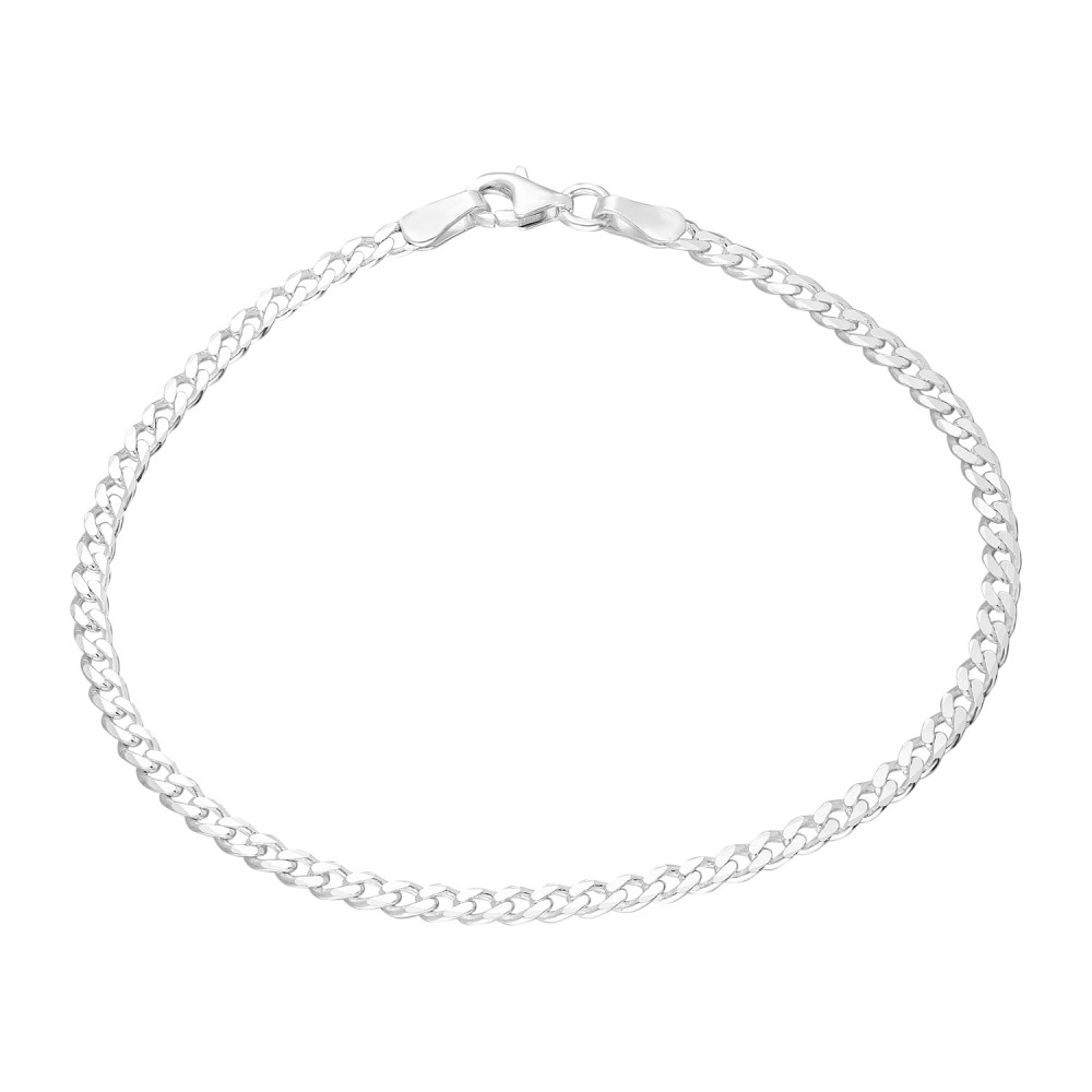 Glorria 925k Sterling Silver Curb Chain Bracelet