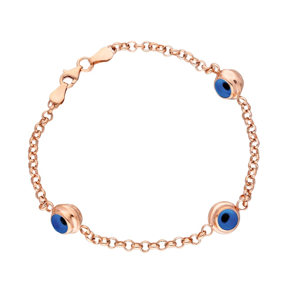 Glorria 925k Sterling Silver Rose Eye Bracelet