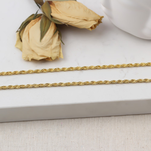 Glorria 925k Sterling Silver 4 mm Rope Twist Chain Necklace