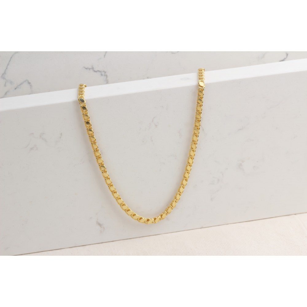 Glorria 925k Sterling Silver Barley Scale Chain Necklace