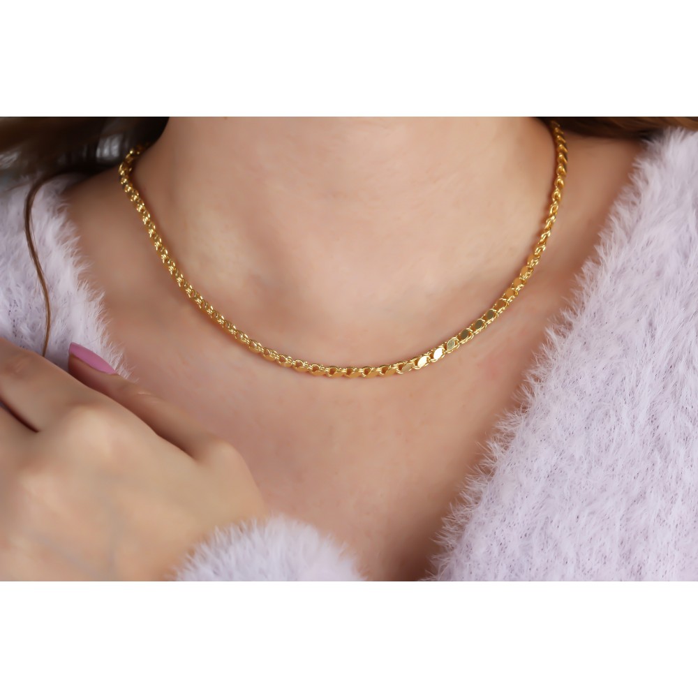 Glorria 925k Sterling Silver Barley Scale Chain Necklace Glorria 925k Sterling Silver Barley Scale Chain Necklace