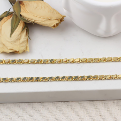 Glorria 925k Sterling Silver Barley Scale Chain Necklace