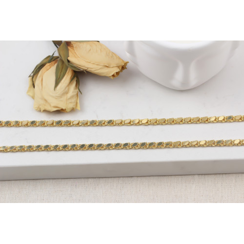 Glorria 925k Sterling Silver Barley Scale Chain Necklace