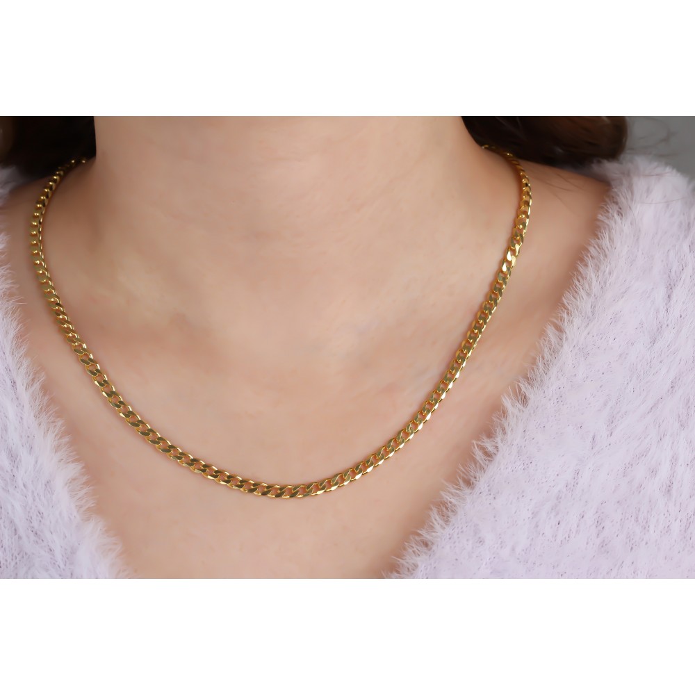Glorria 925k Sterling Silver Curb Chain Necklace Glorria 925k Sterling Silver Curb Chain Necklace