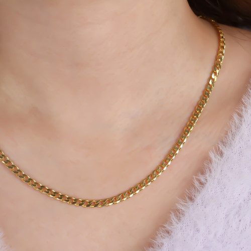 Glorria 925k Sterling Silver Curb Chain Necklace