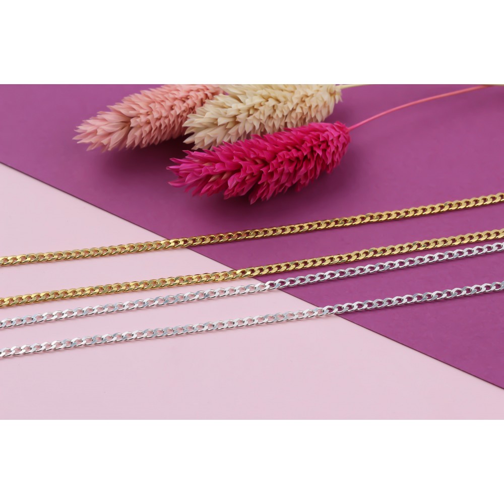 Glorria 925k Sterling Silver Curb Chain Necklace Glorria 925k Sterling Silver Curb Chain Necklace