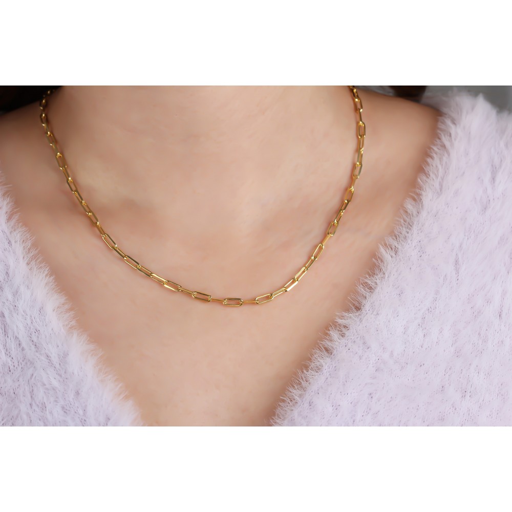 Glorria 925k Sterling Silver Link Chain Necklace Glorria 925k Sterling Silver Link Chain Necklace