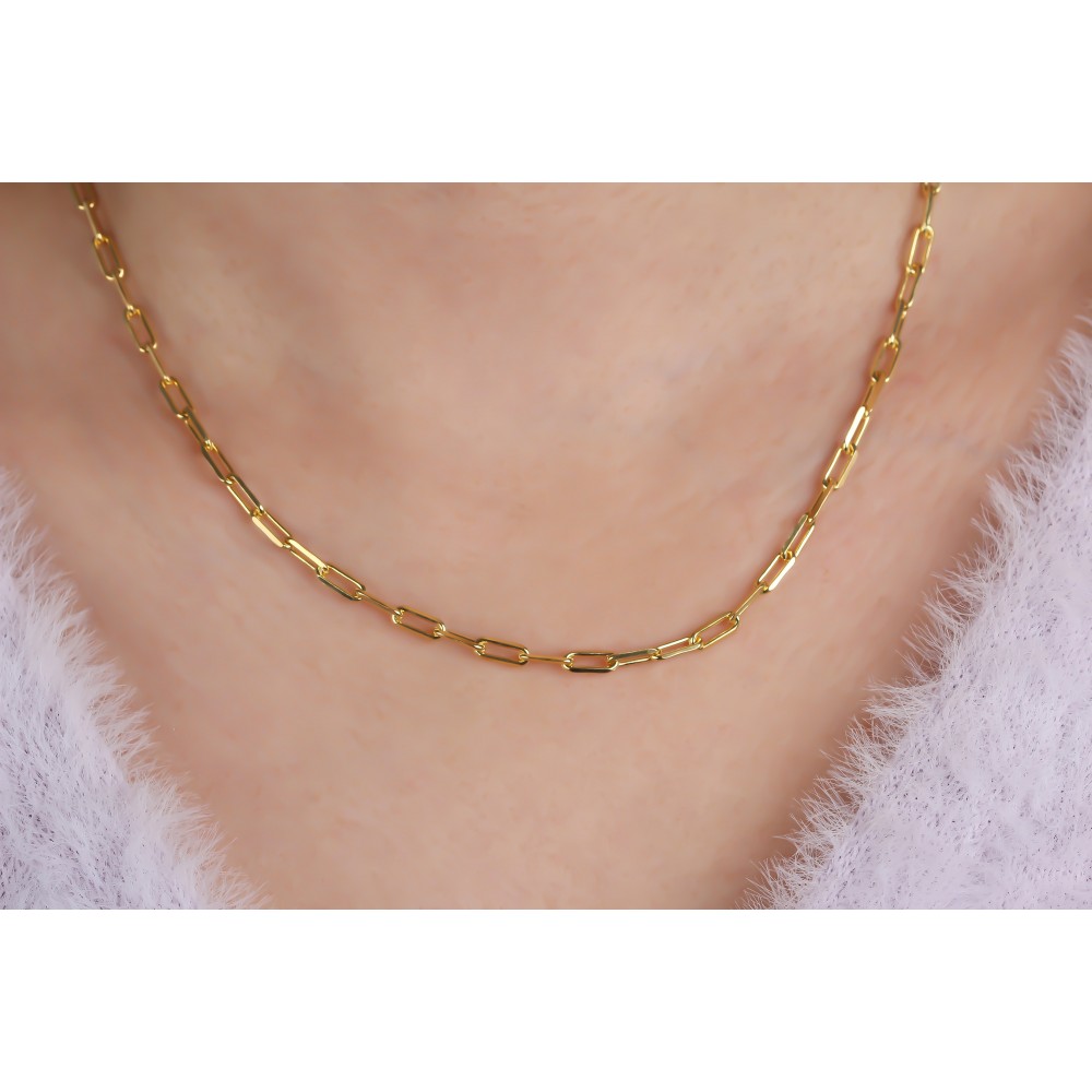 Glorria 925k Sterling Silver Link Chain Necklace Glorria 925k Sterling Silver Link Chain Necklace