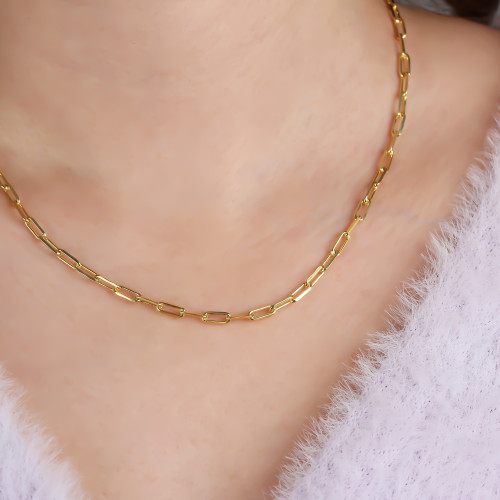 Glorria 925k Sterling Silver Link Chain Necklace