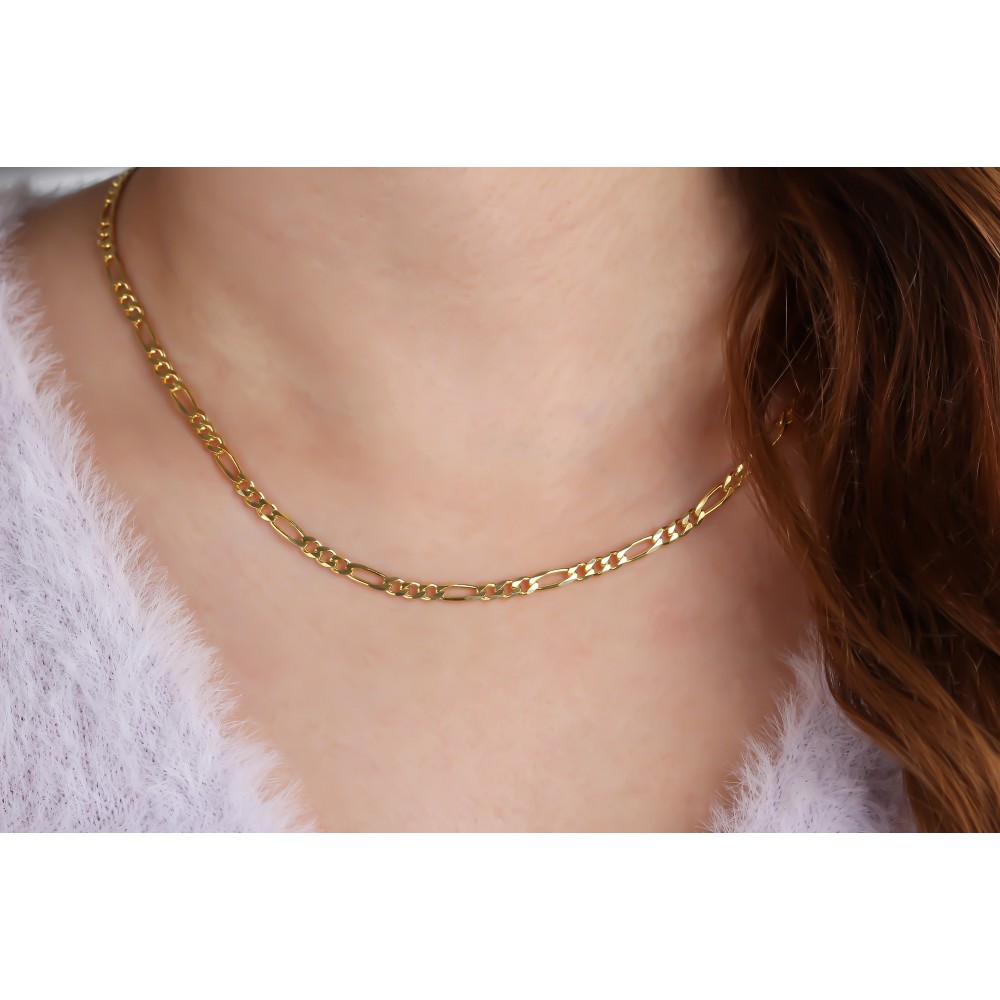 Glorria 925k Sterling Silver Figaro Chain Necklace Glorria 925k Sterling Silver Figaro Chain Necklace