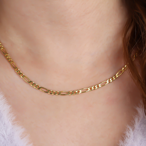 Glorria 925k Sterling Silver Figaro Chain Necklace Glorria 925k Sterling Silver Figaro Chain Necklace