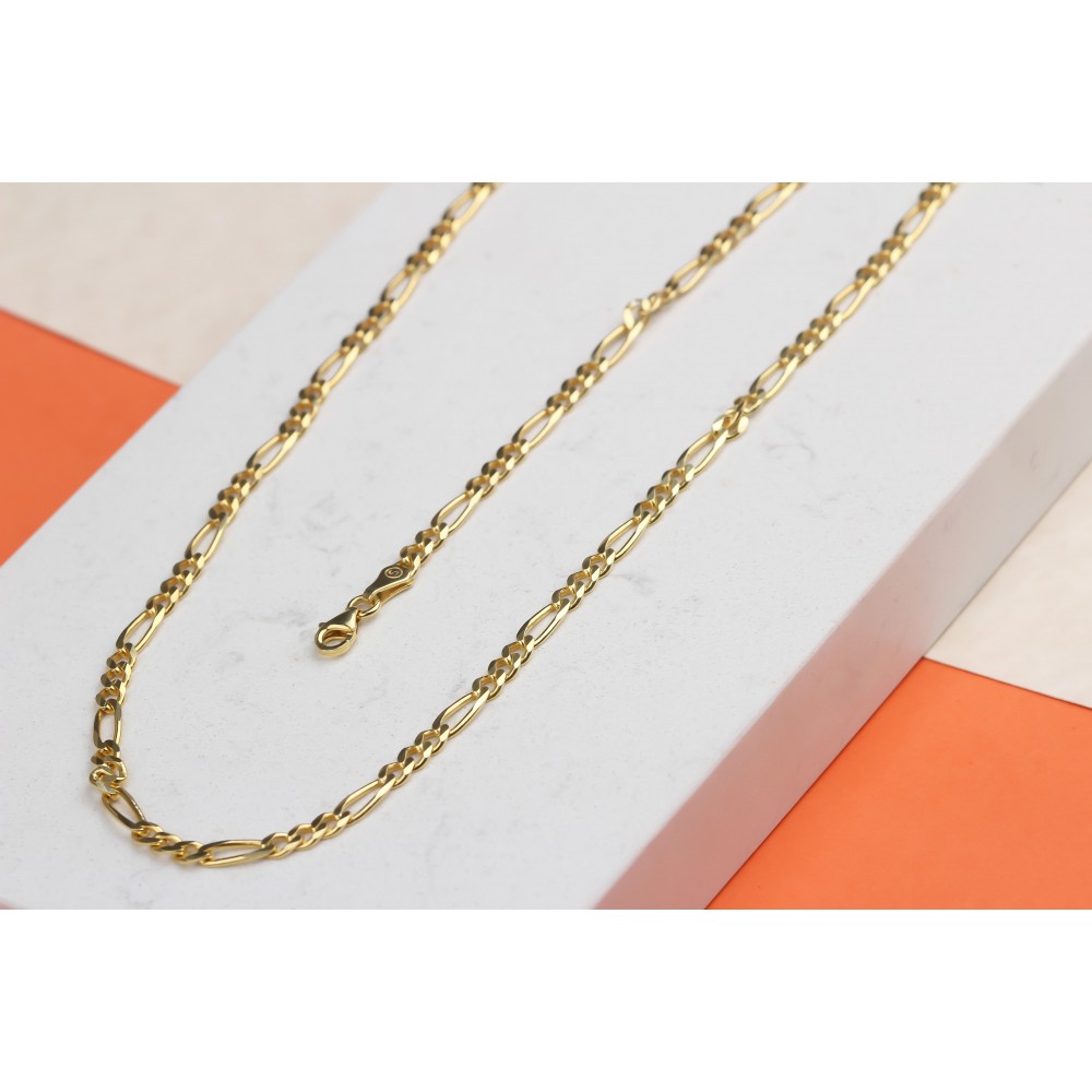 Glorria 925k Sterling Silver Figaro Chain Necklace