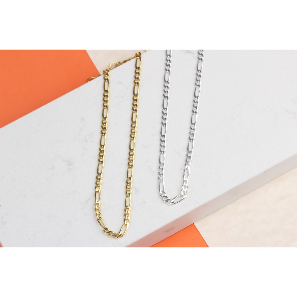 Glorria 925k Sterling Silver Figaro Chain Necklace Glorria 925k Sterling Silver Figaro Chain Necklace