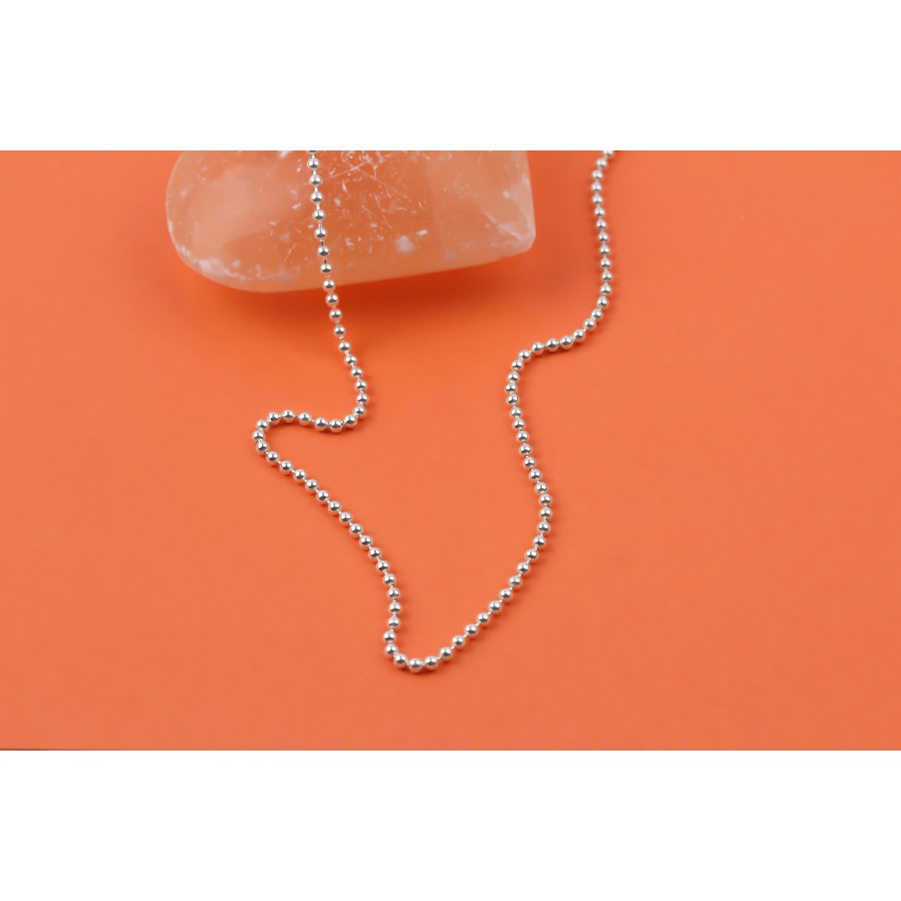 Glorria 925k Sterling Silver Ball Chain Necklace Glorria 925k Sterling Silver Ball Chain Necklace