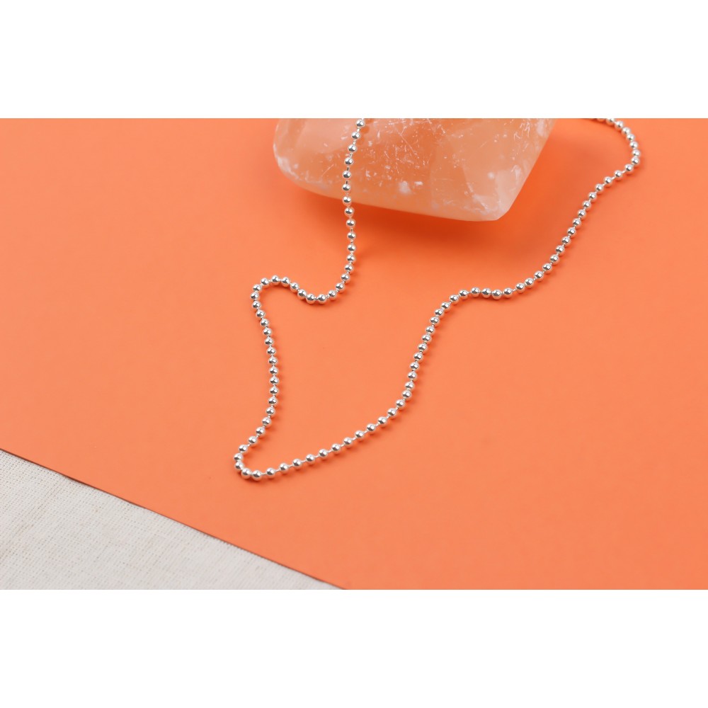 Glorria 925k Sterling Silver Ball Chain Necklace Glorria 925k Sterling Silver Ball Chain Necklace