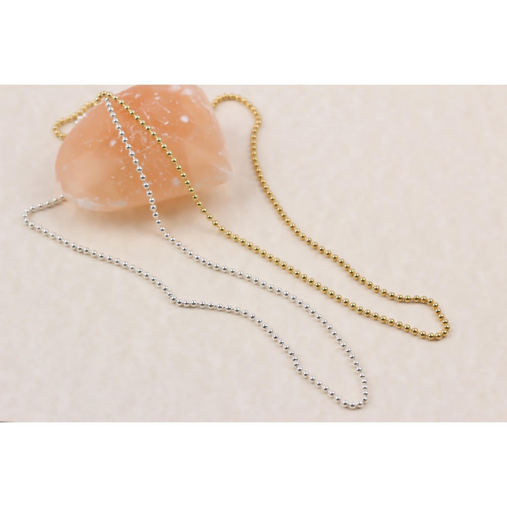 Glorria 925k Sterling Silver Ball Chain Necklace Glorria 925k Sterling Silver Ball Chain Necklace
