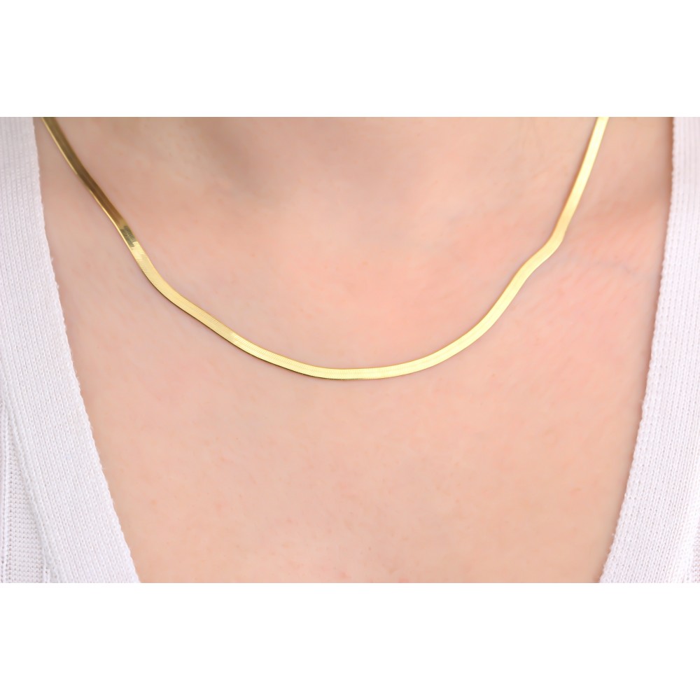 Glorria 925k Sterling Silver Italian Flat Chain Necklace Glorria 925k Sterling Silver Italian Flat Chain Necklace