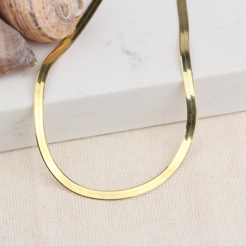 Glorria 925k Sterling Silver Italian Flat Chain Necklace